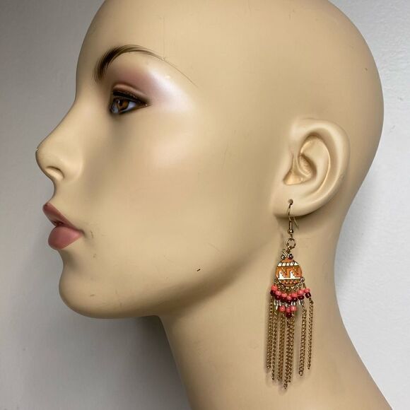 Colorful Beaded Drop Earrings - Picture 1 of 5